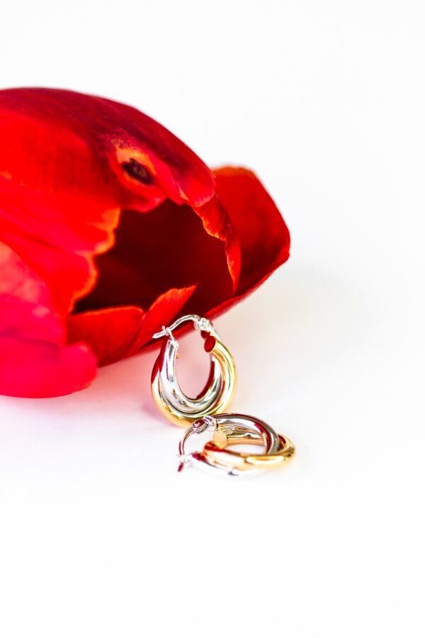 Double Hoop Gold Huggies Earrings