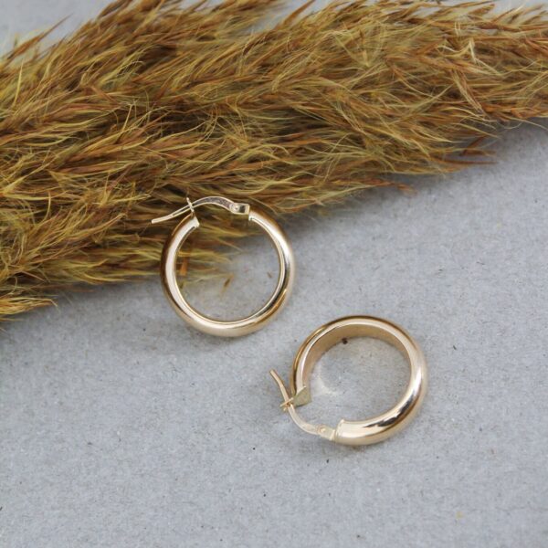 Gold Half Round Hoop Earrings