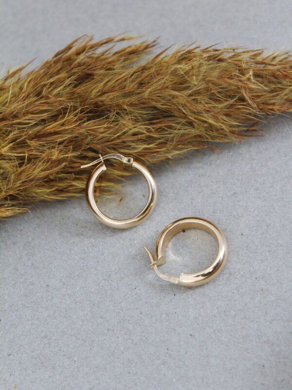 Gold Half Round Hoop Earrings