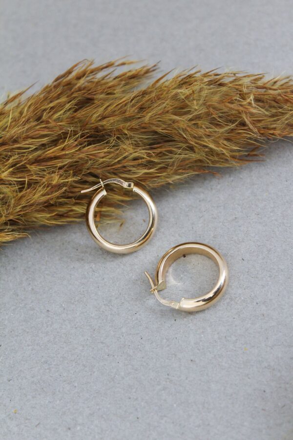 Gold Half Round Hoop Earrings