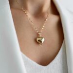 Puff Gold Heart Necklace