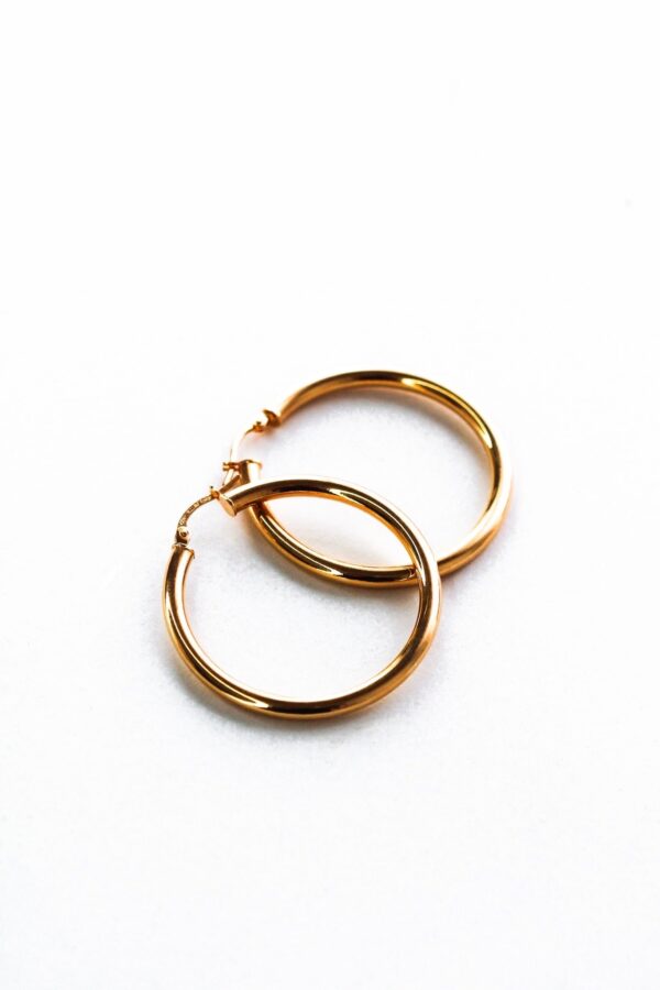 3mm Gold Hoop Earrings - Image 6