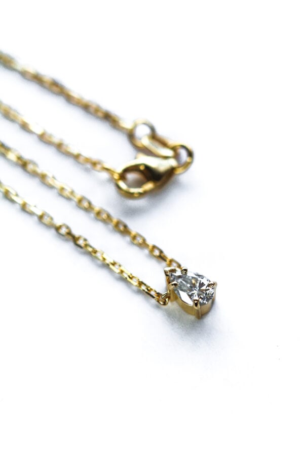 Pear Moissanite Solitaire Necklace - Image 2