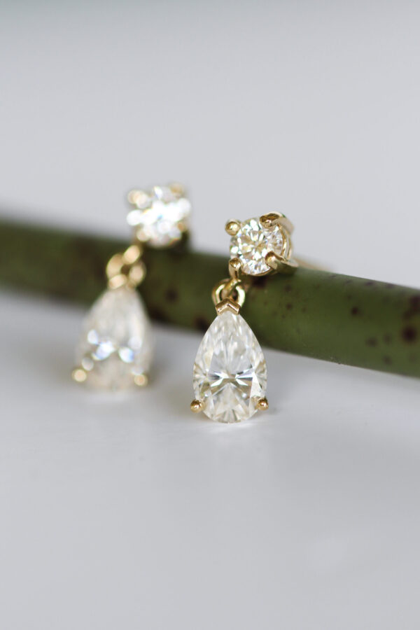 Pear Moissanite Earrings