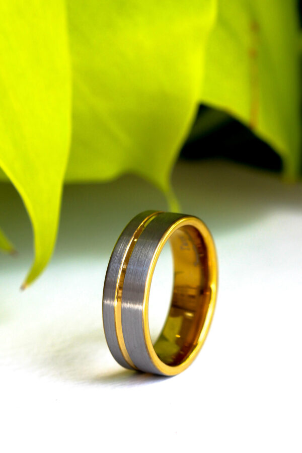 Gold Plated Mens Tungsten Ring - 8mm - Image 2