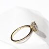 Elongated Cushion Hidden Halo Pavé Moissanite Engagement Ring White Gold