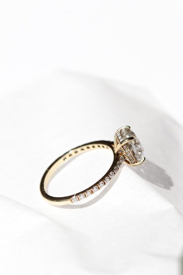 Sigrid - Elongated Cushion Cut Moissanite Engagement Ring - Image 5