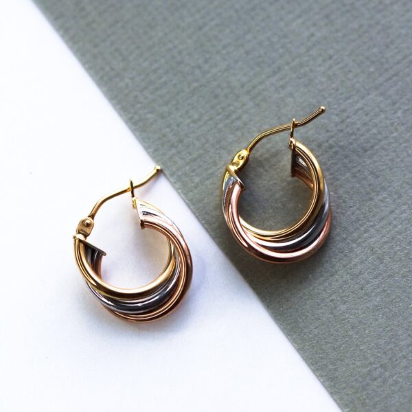 Gold Triple Huggies Earrings