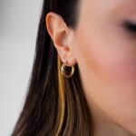 Gold Twist Hoop Earrings