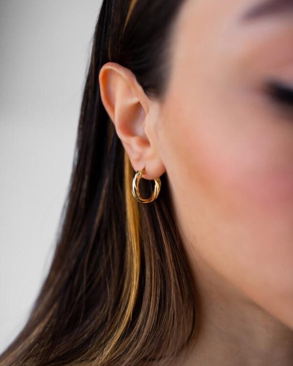 Gold Twist Hoop Earrings