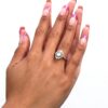 Graduated Halo Moissanite Engagement