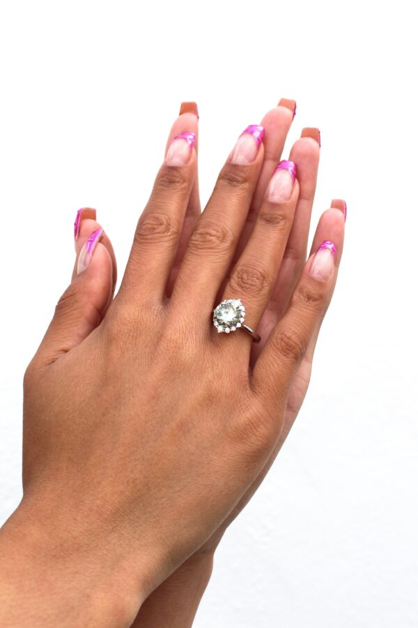 Graduated Halo Moissanite Engagement