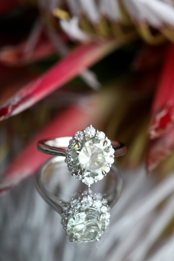 Graduated Halo Moissanite Engagement Ring - Image 3