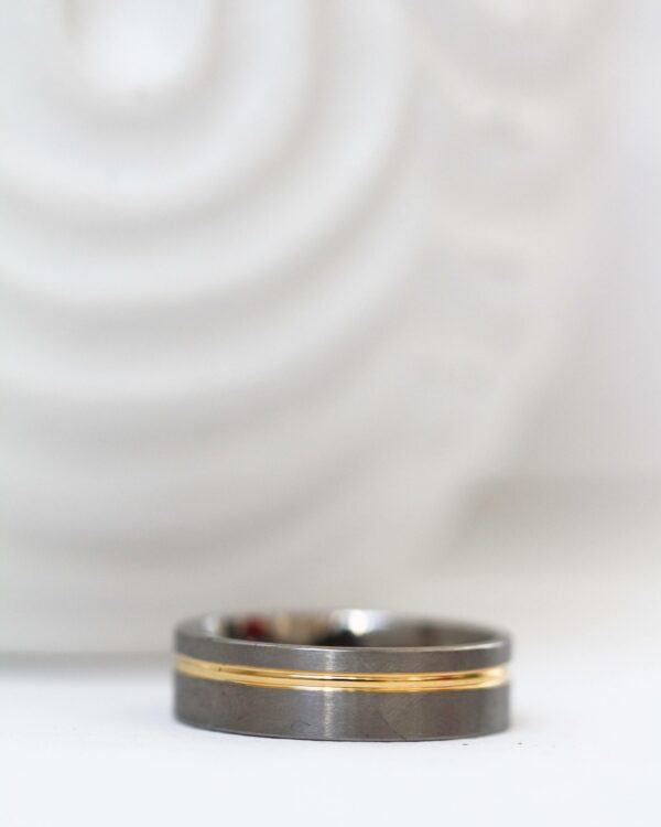 7mm Stunning Grooved Mens Titanium Ring
