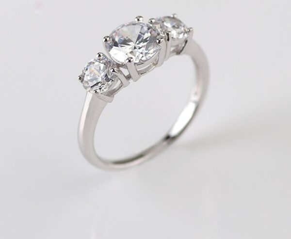 Trilogy Moissanite Engagement Ring - Image 4