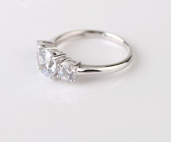 Trilogy Moissanite Engagement Ring - Image 3