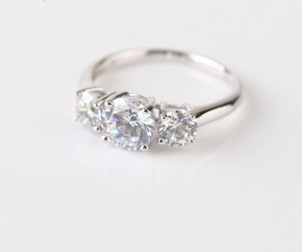 Trilogy Moissanite Engagement Ring - Image 2