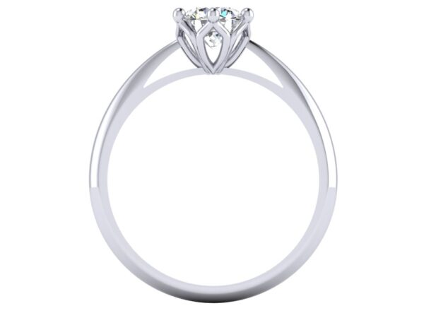 Floral Moissanite Solitaire Engagement Ring White Gold