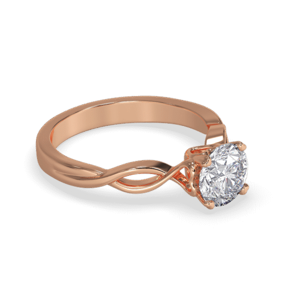 Heart Infinity Solitaire Engagement Ring Rose Gold