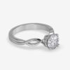 Heart Infinity Solitaire Engagement Ring White Gold