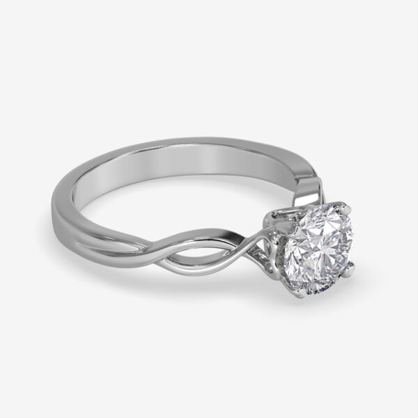 Heart Infinity Solitaire Engagement Ring White Gold