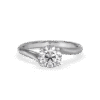 Moissanite Solitaire With Heart Engagement Ring White Gold