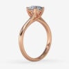 Moissanite Solitaire With Heart Engagement Ring Rose Gold
