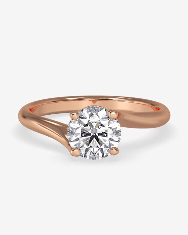 Moissanite Solitaire With Heart Engagement Ring