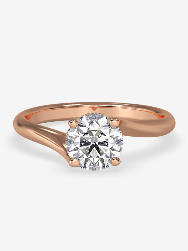 Moissanite Solitaire With Heart Engagement Ring