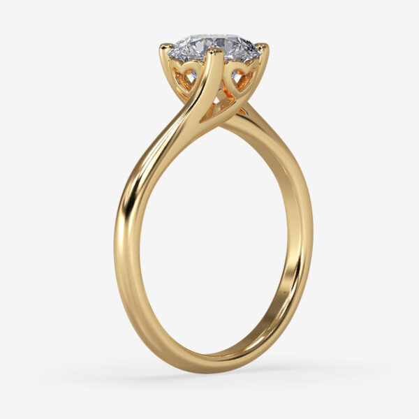 Moissanite Solitaire With Heart Engagement Ring Yellow Gold