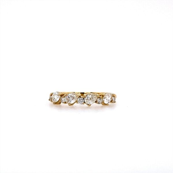 Pear and Round Moissanite Eternity Band
