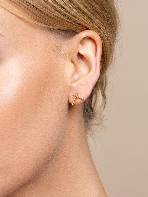 Gold Criss Cross Earrings