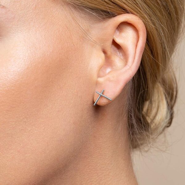 Gold Criss-Cross Earrings - Image 2
