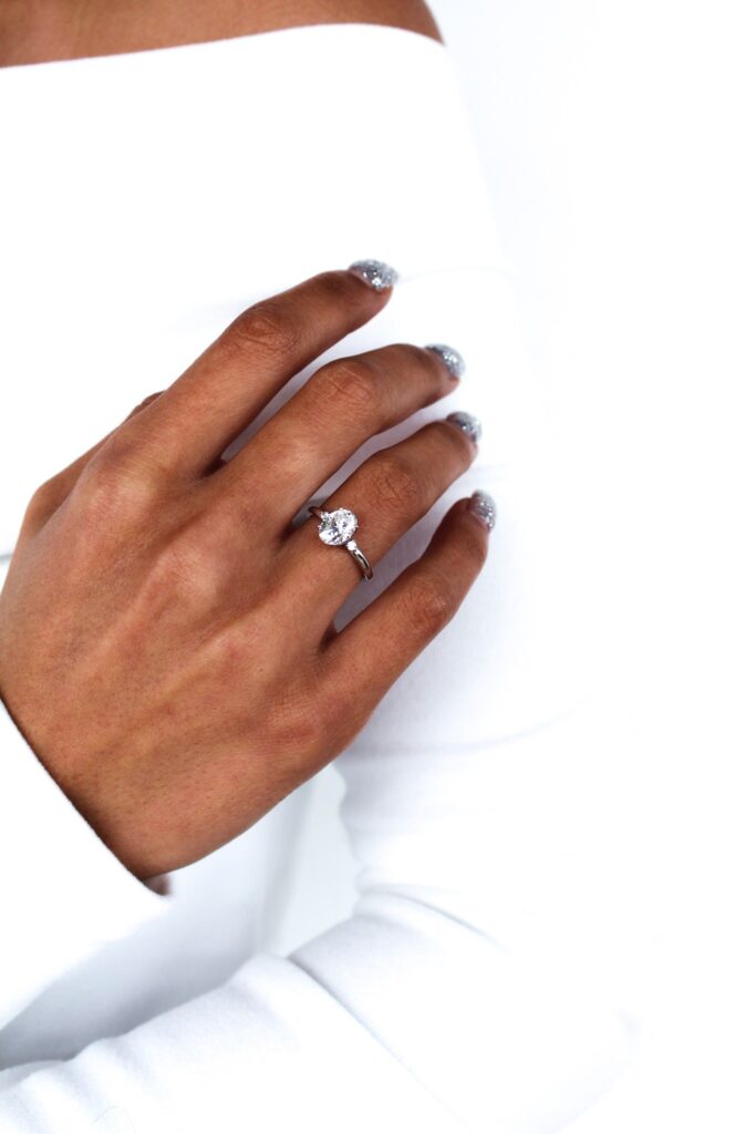 Jane - Oval Moissanite Three-stone Engagement Ring