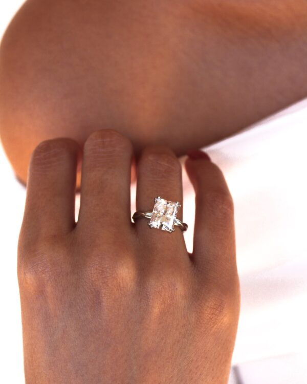 Woven Radiant Solitaire Engagement Ring