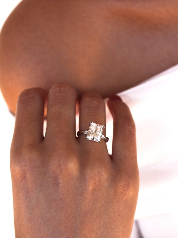 Woven Radiant Solitaire Engagement Ring