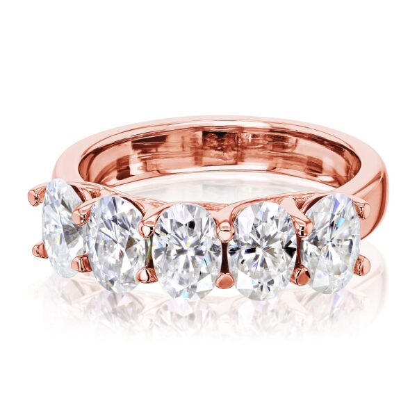 Five Stone Oval Moissanite Band - Image 4