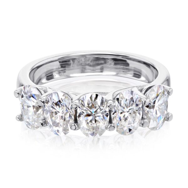 Five Stone Oval Moissanite Band - Image 3