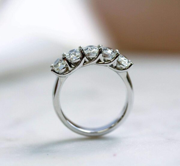 Five Stone Oval Moissanite Band