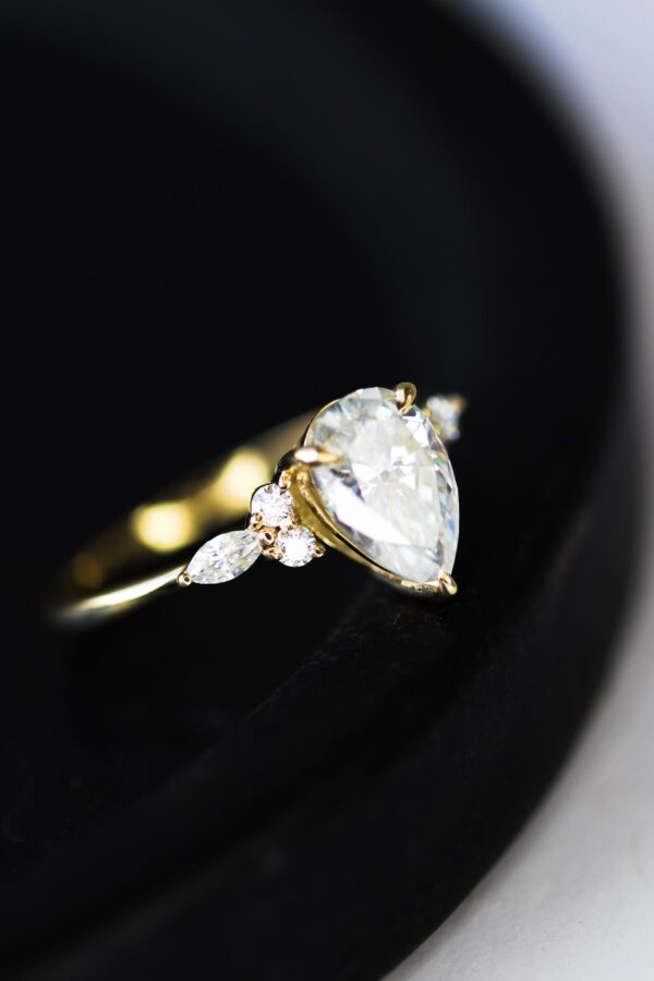 Pear And Marquise Moissanite Cluster Engagement Ring South Africa