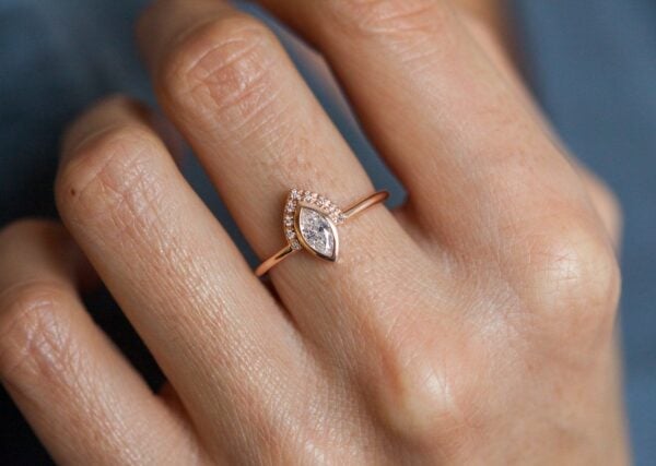 Marquise Bezel Engagement Ring - Image 2