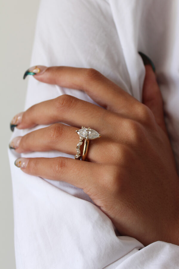 Marquise Wedding Ring Set - Image 3