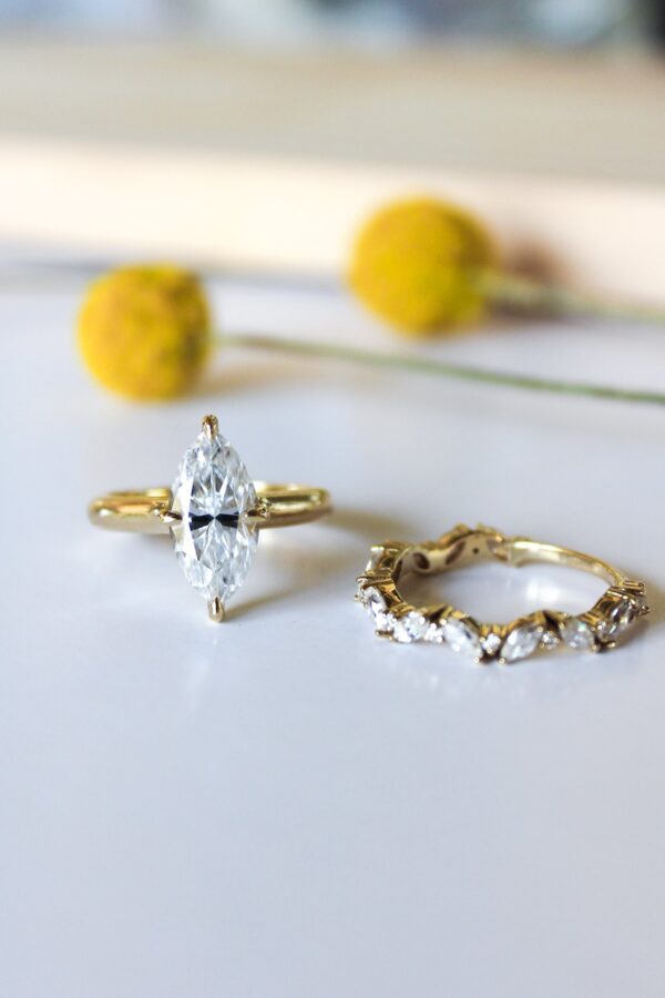 Marquise Wedding Ring Set - Image 4