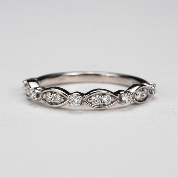 Vintage Marquise Bezel Moissanite Anniversary Ring
