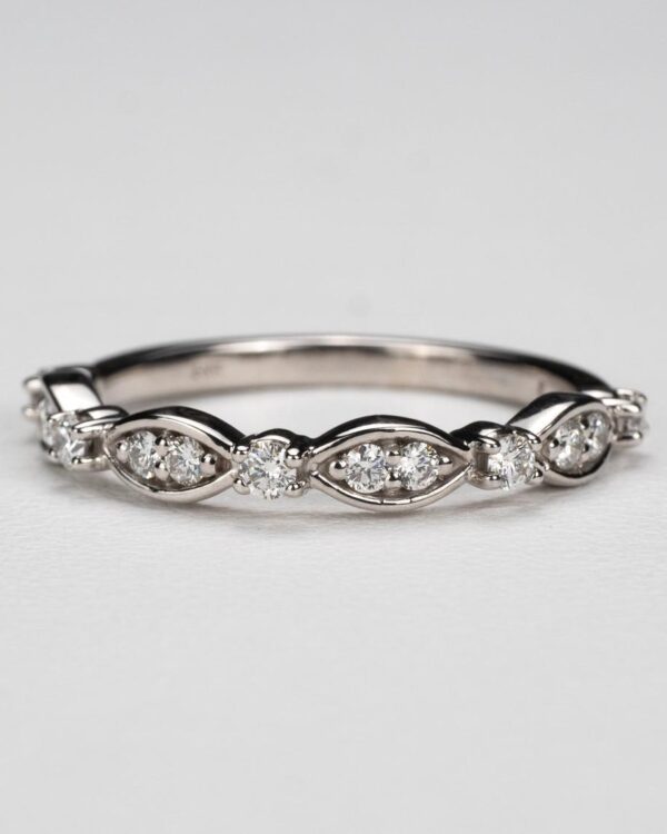 Vintage Marquise Bezel Moissanite Anniversary Ring