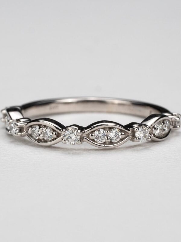 Vintage Marquise Bezel Moissanite Anniversary Ring