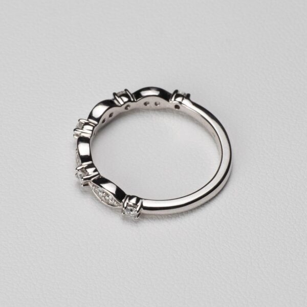 Vintage Marquise Bezel Moissanite Anniversary Ring - Image 2