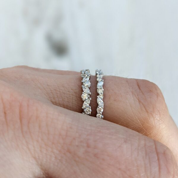 Marquise and Round Moissanite Eternity Band - Image 4