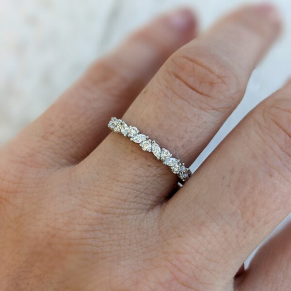 Marquise and Round Moissanite Eternity Band - Image 5