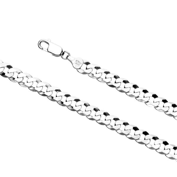 Mens Silver Curb Link Chain - 7mm - Image 3